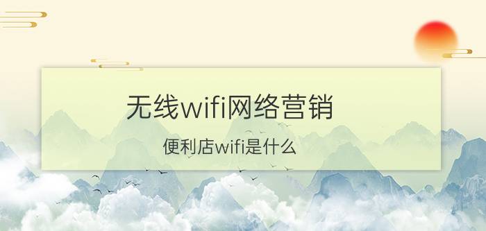 无线wifi网络营销 便利店wifi是什么？